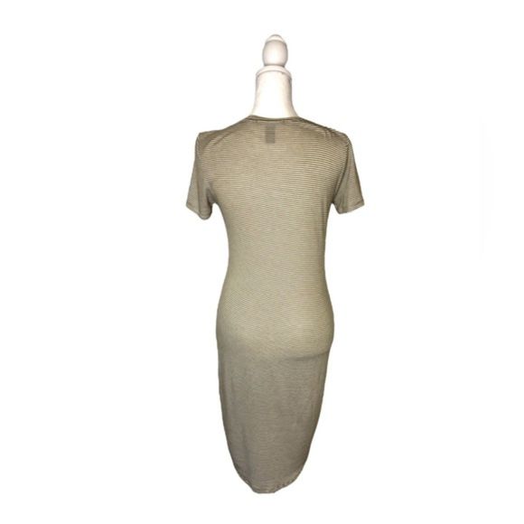 Forever 21 Bodycon White and Tan Striped Short Sleeve Size Small Dress - Picture 2 of 11